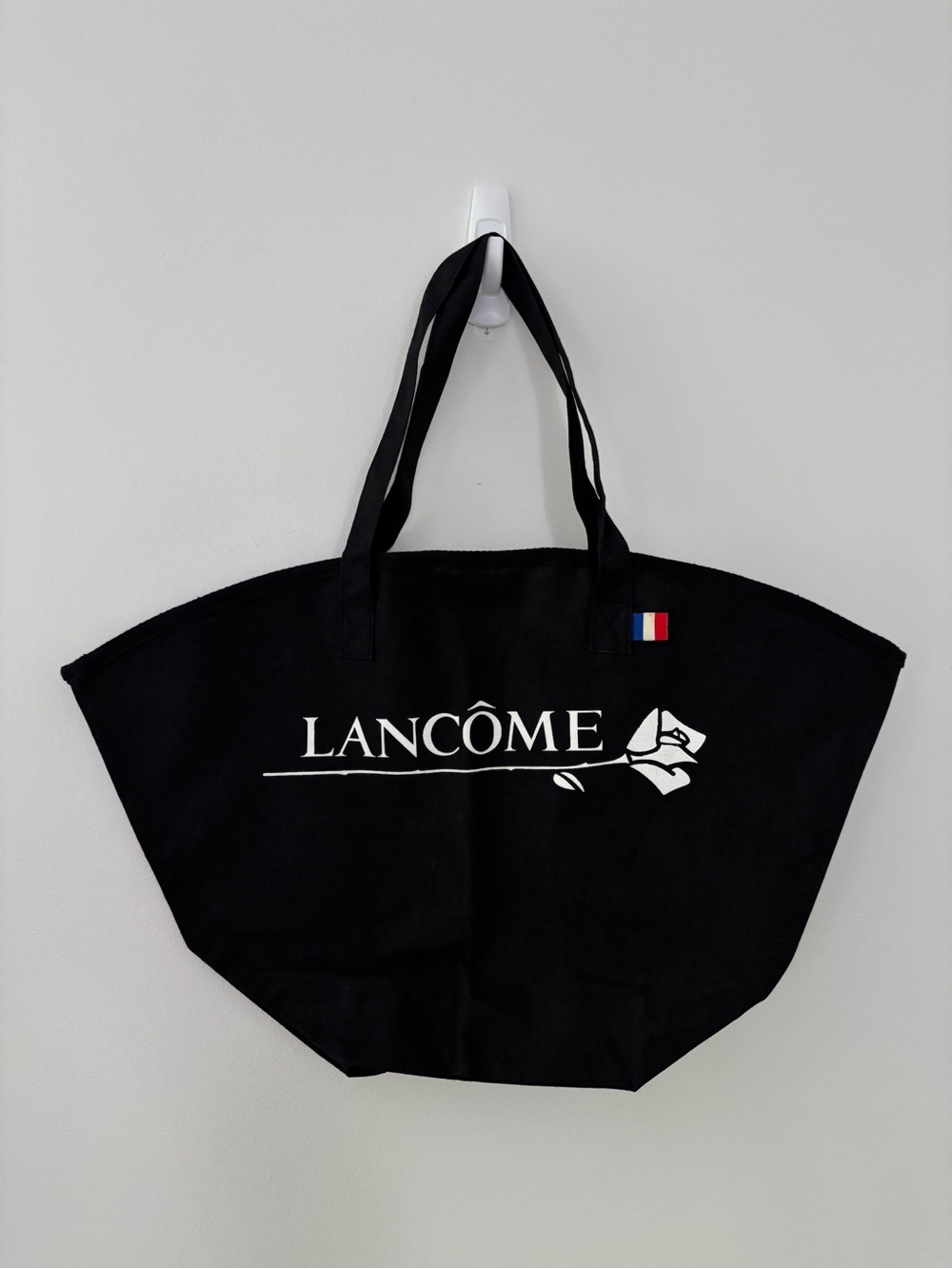 Vintage 90s Lancome Beauty Market Canvas Boat-Style Tote XL Rose